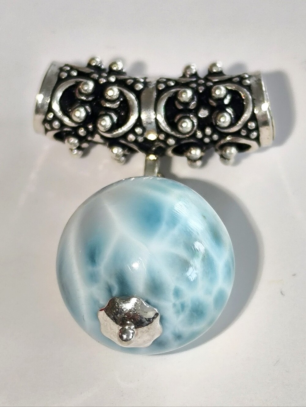 Sterling Silver Larimar "Magic Ball" Pendant